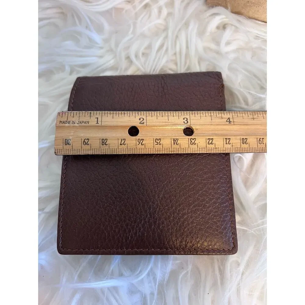 Leather Christian Wallet Billfold Mens Brown Be Strong Courageous Gift Religious